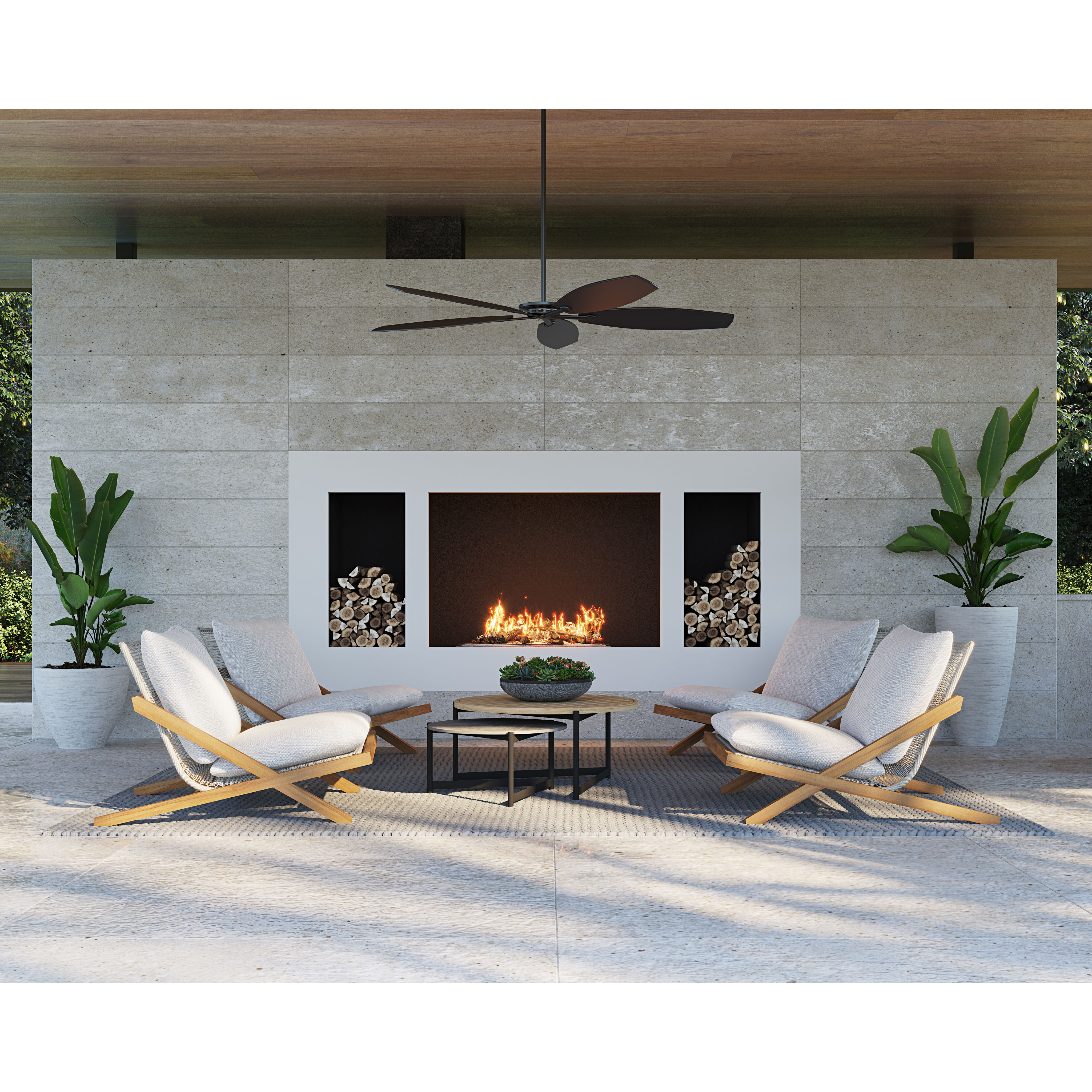 Bari Natural / Stinson White Outdoor Lounge Chair